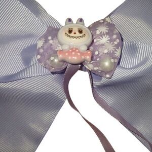 Purple Labubu Kids Hair Bow with Clip